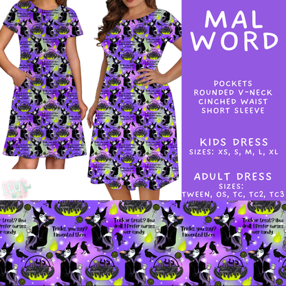 Batch #608 - Magic in Words - Closes 11/4 - ETA early Jan - Mal Word Adult & Kids Dresses