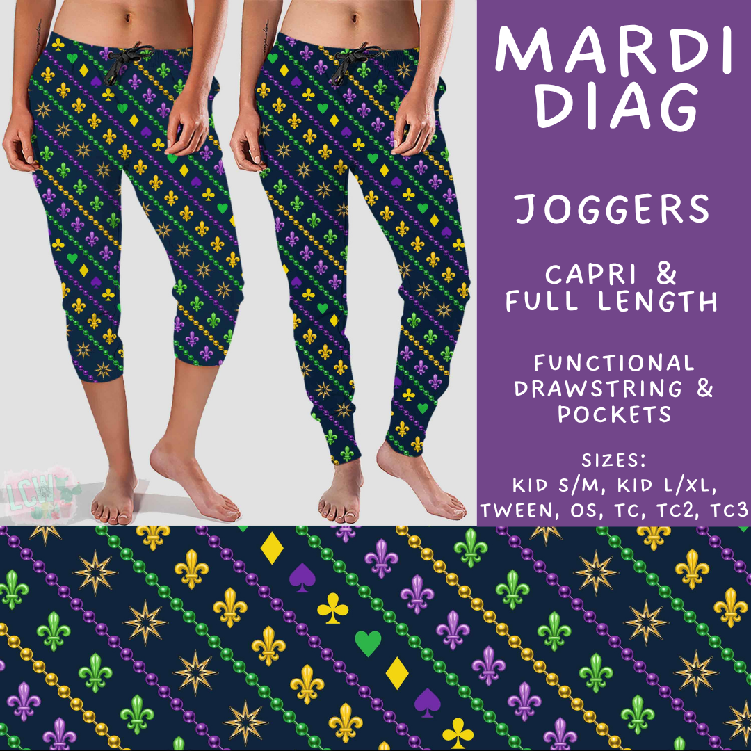 Batch #605 - Mardi Party - Closes 10/28 - ETA late Dec - Mardi Diag Full and Capri Length Joggers
