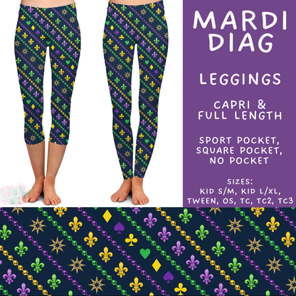 Batch #605 - Mardi Party - Closes 10/28 - ETA late Dec - Mardi Diag Full and Capri Length Leggings