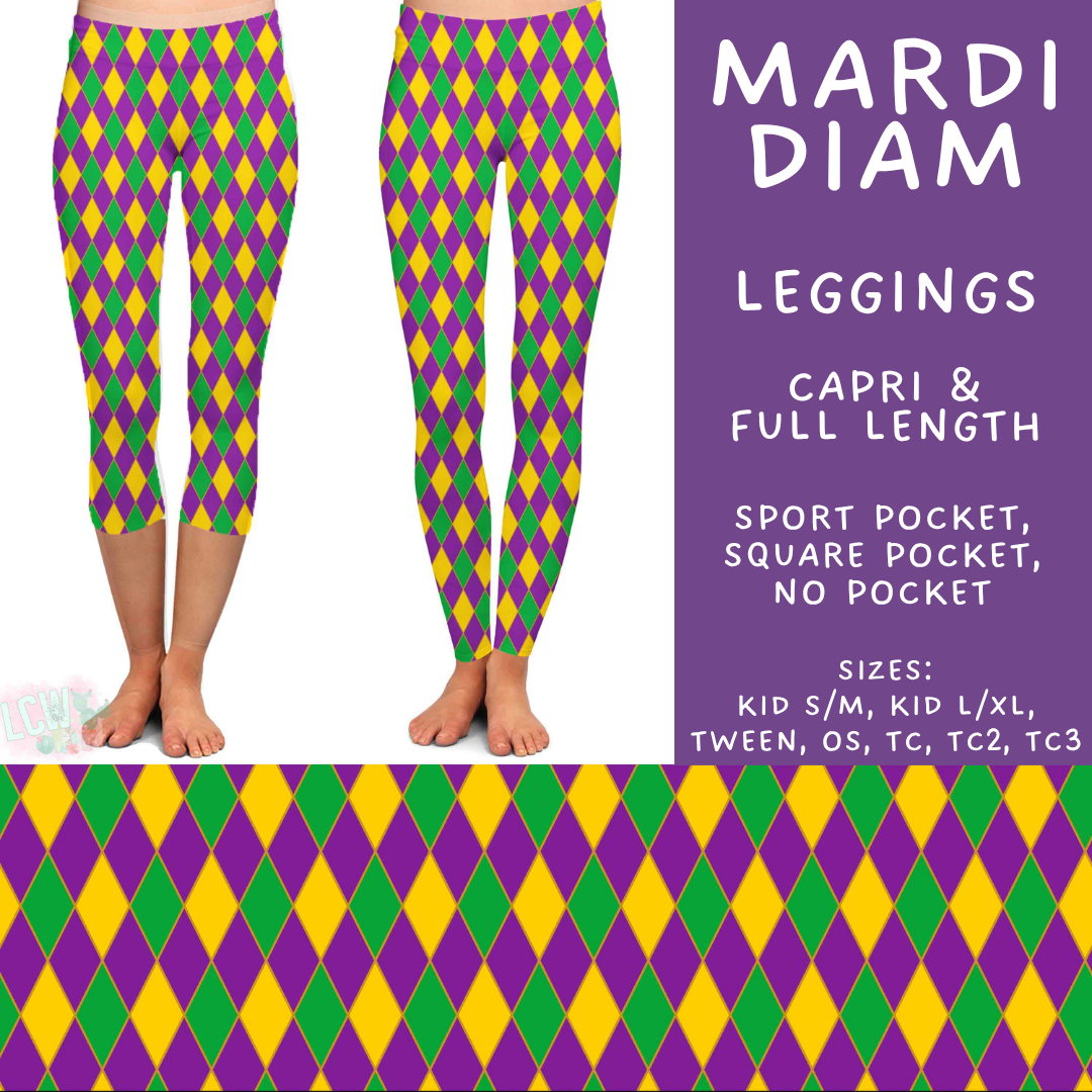 Batch #605 - Mardi Party - Closes 10/28 - ETA late Dec - Mardi Diam Full and Capri Length Leggings