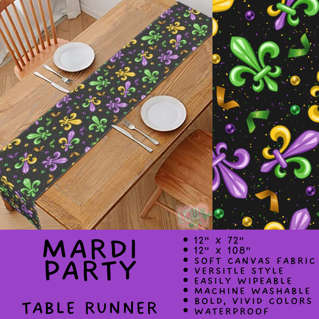 Batch #602 - Table Runners & Placemats - Closes 10/23 - ETA mid Dec - Mardi Party Table Runner