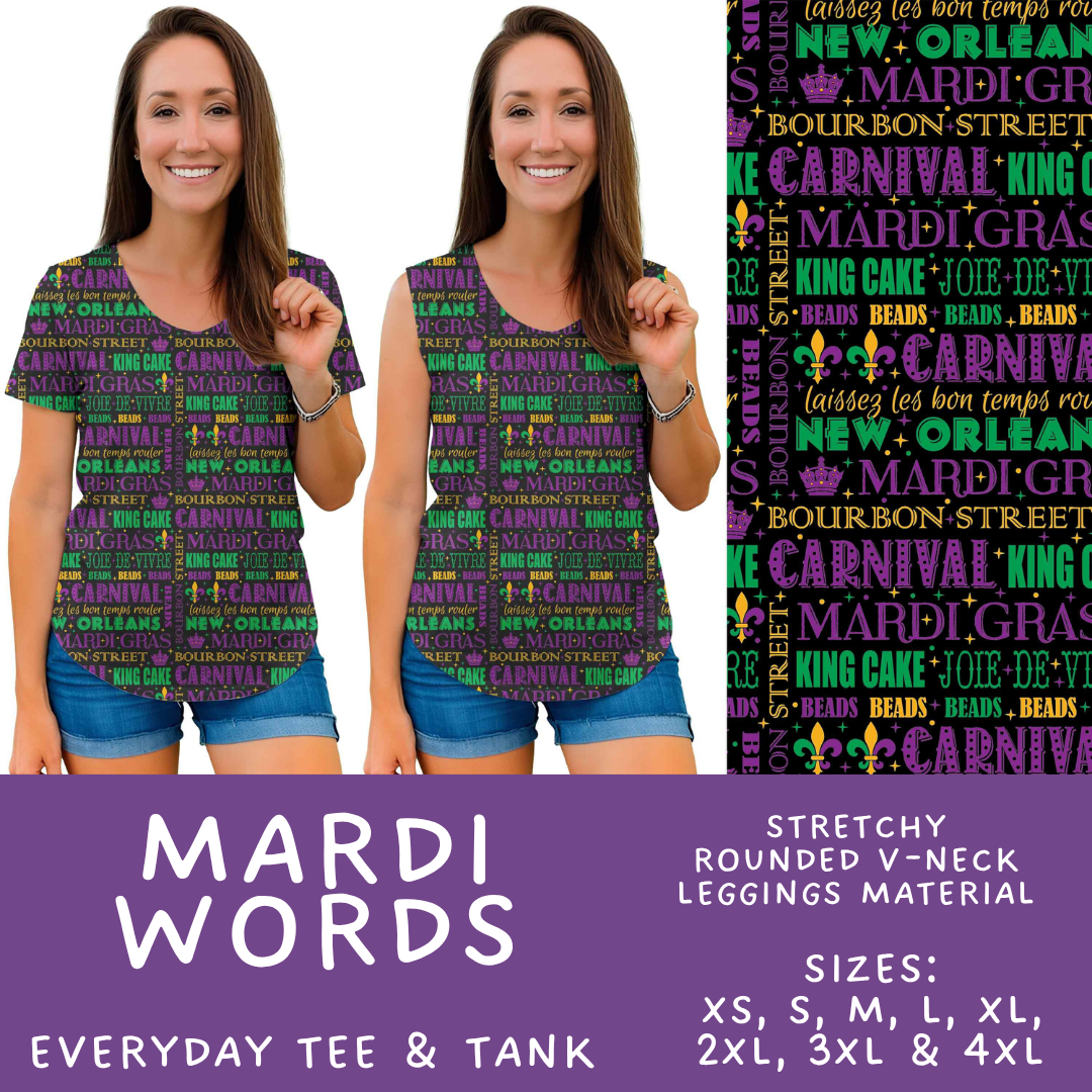 Batch #605 - Mardi Party - Closes 10/28 - ETA late Dec - Mardi Words Everyday Tank & Tee