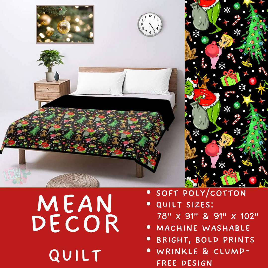 Batch #597 - Christmas Quilts - Closes 10/12 - ETA early Dec - Mean Decor Quilt