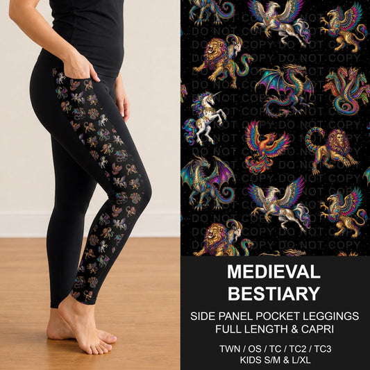 B320 - Preorder Medieval Bestiary Side Panel Pocket Leggings (Closes 11/08. ETA: mid Jan.)