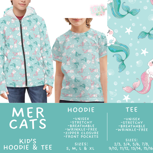 Batch #563 - Made for Play Collection - Closes 7/31 - ETA late Sept - Mer Cats Kid's Unisex Hoodie & Tee