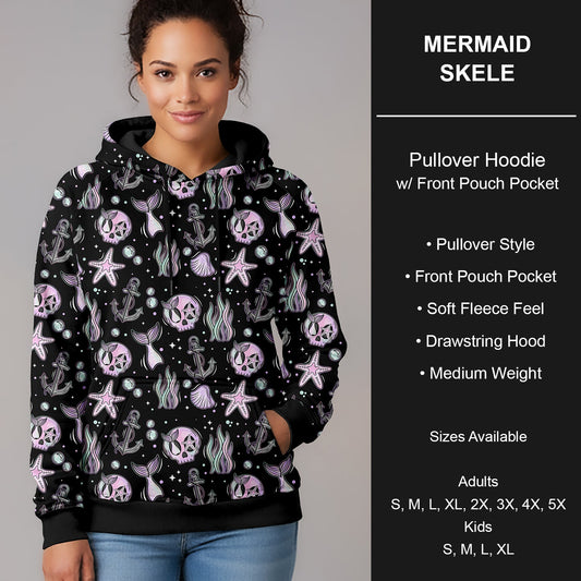 B266 - Preorder Mermaid Skele Pullover Hoodie (Closes 12/17. ETA late Feb.)