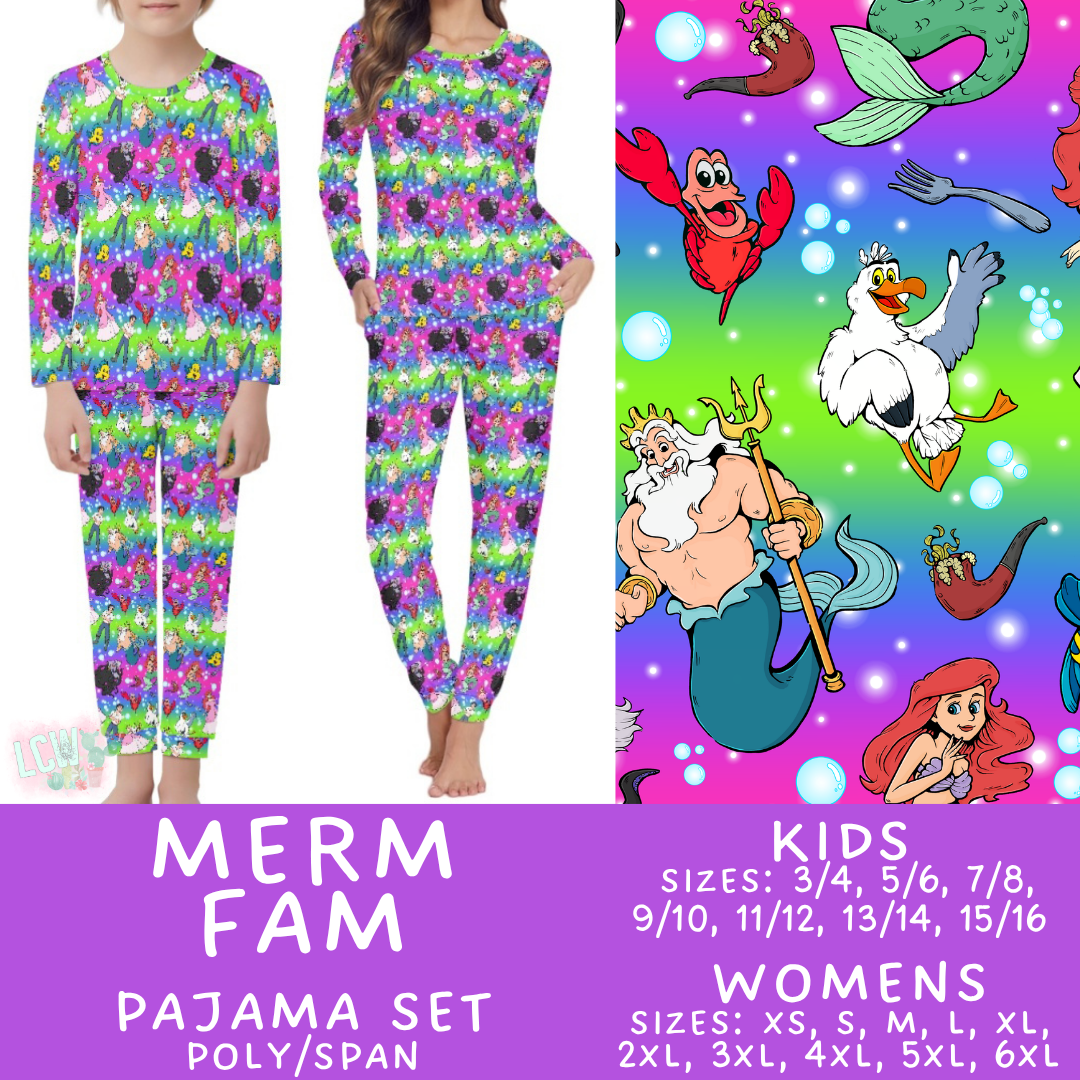 Batch #590 - Magical Family Pajamas - Closes 9/18 - ETA mid Nov - Merm Fam Women's & Kid's Pajama Set