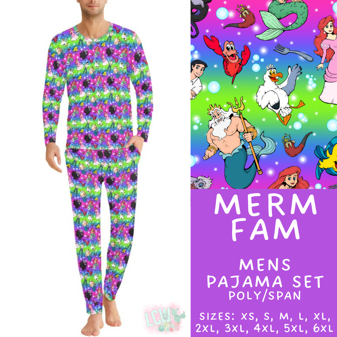 Batch #590 - Magical Family Pajamas - Closes 9/18 - ETA mid Nov - Merm Fam Men's Pajama Set