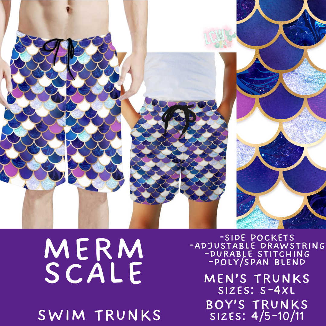Batch #543 - Pool Party 2 - Closes 6/15 - ETA early/mid August - Merm Scale Boys' & Men's Swim Trunks
