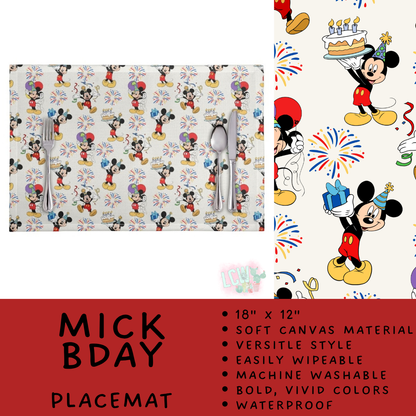 Batch #602 - Table Runners & Placemats - Closes 10/23 - ETA mid Dec - Mick Bday Placemat
