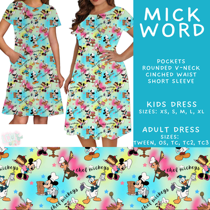 Batch #608 - Magic in Words - Closes 11/4 - ETA early Jan - Mick Word Adult & Kids Dresses