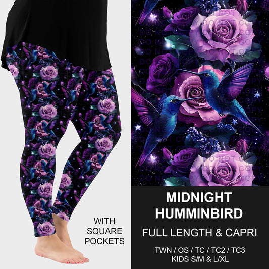 B278 - Preorder Midnight Hummingbird Leggings w/ Pockets (Closes 3/15. ETA: late May)
