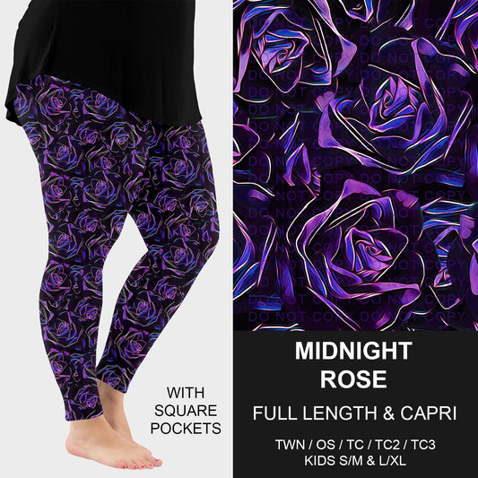 B282 - Preorder Midnight Rose Leggings w/ Pockets (Closes 3/29. ETA: early June)