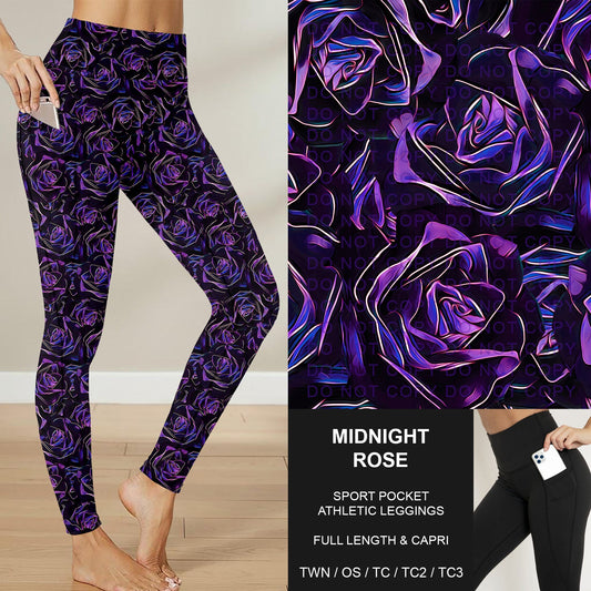 B282 - Preorder Midnight Rose Sport Pocket Leggings (Closes 3/29. ETA: early June)