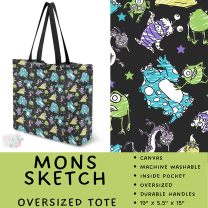 Batch #609 - Travel Collection 2 - Closes 11/6 - ETA early Jan - Mons Sketch Oversized Totes
