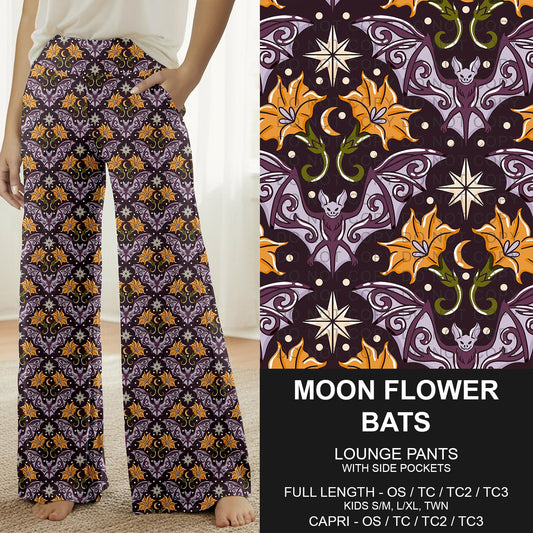 B307 - Preorder Moon Flower Bats Lounge Pants (Closes 8/02. ETA: early Oct.)