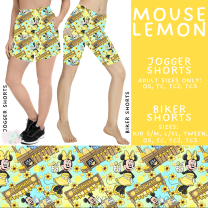 Batch #552 - Magical Faves 22 - Closes 7/6 - ETA early Sept - Mouse Lemon Biker & Jogger Shorts