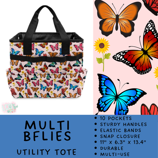 Batch #549 - Utility Tote 2 - Closes 6/29 - ETA late August - Multi BFlies Utility Tote
