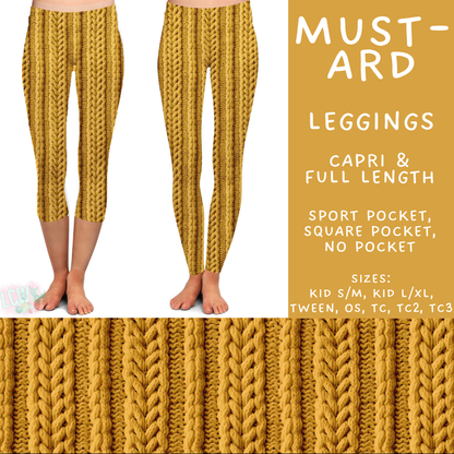 Batch #596 - Sweater Weather - Closes 10/9 - ETA early Dec - Mustard Full and Capri Length Leggings