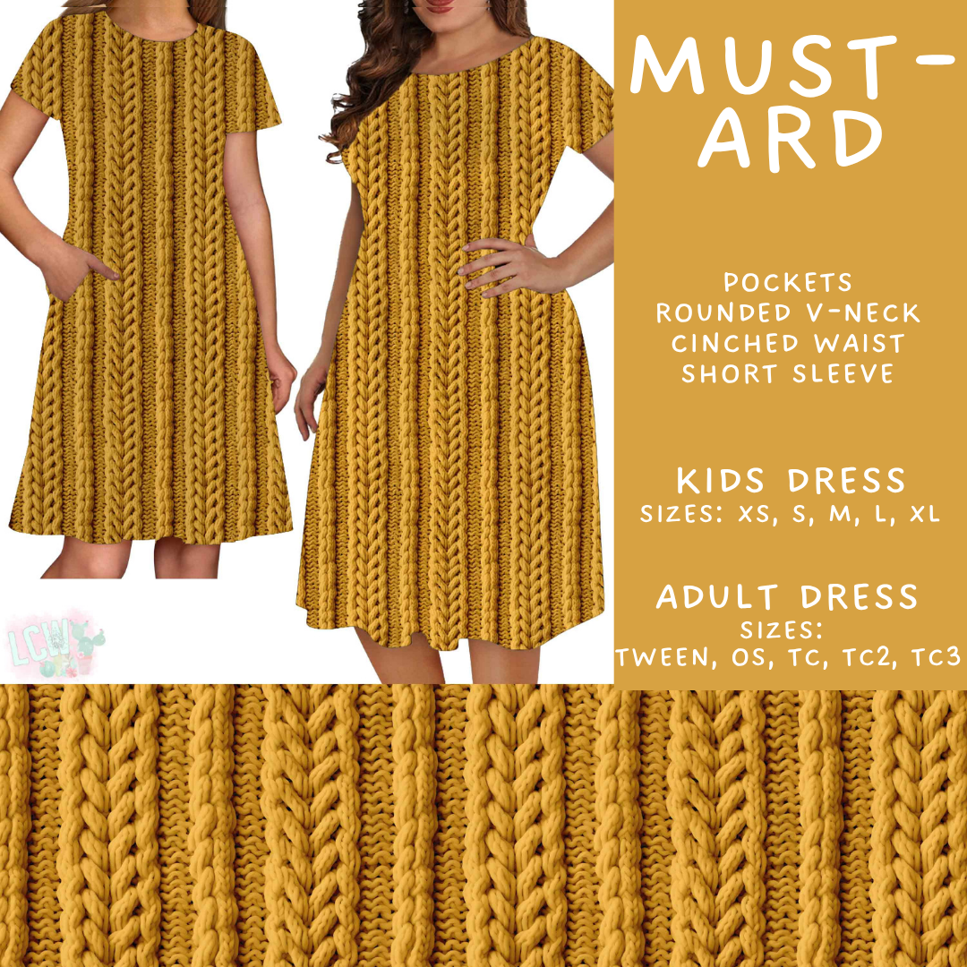 Batch #596 - Sweater Weather - Closes 10/9 - ETA early Dec - Mustard Adult & Kids Dresses
