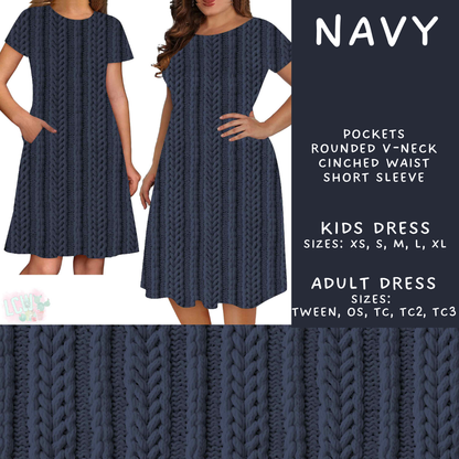 Batch #596 - Sweater Weather - Closes 10/9 - ETA early Dec - Navy Adult & Kids Dresses
