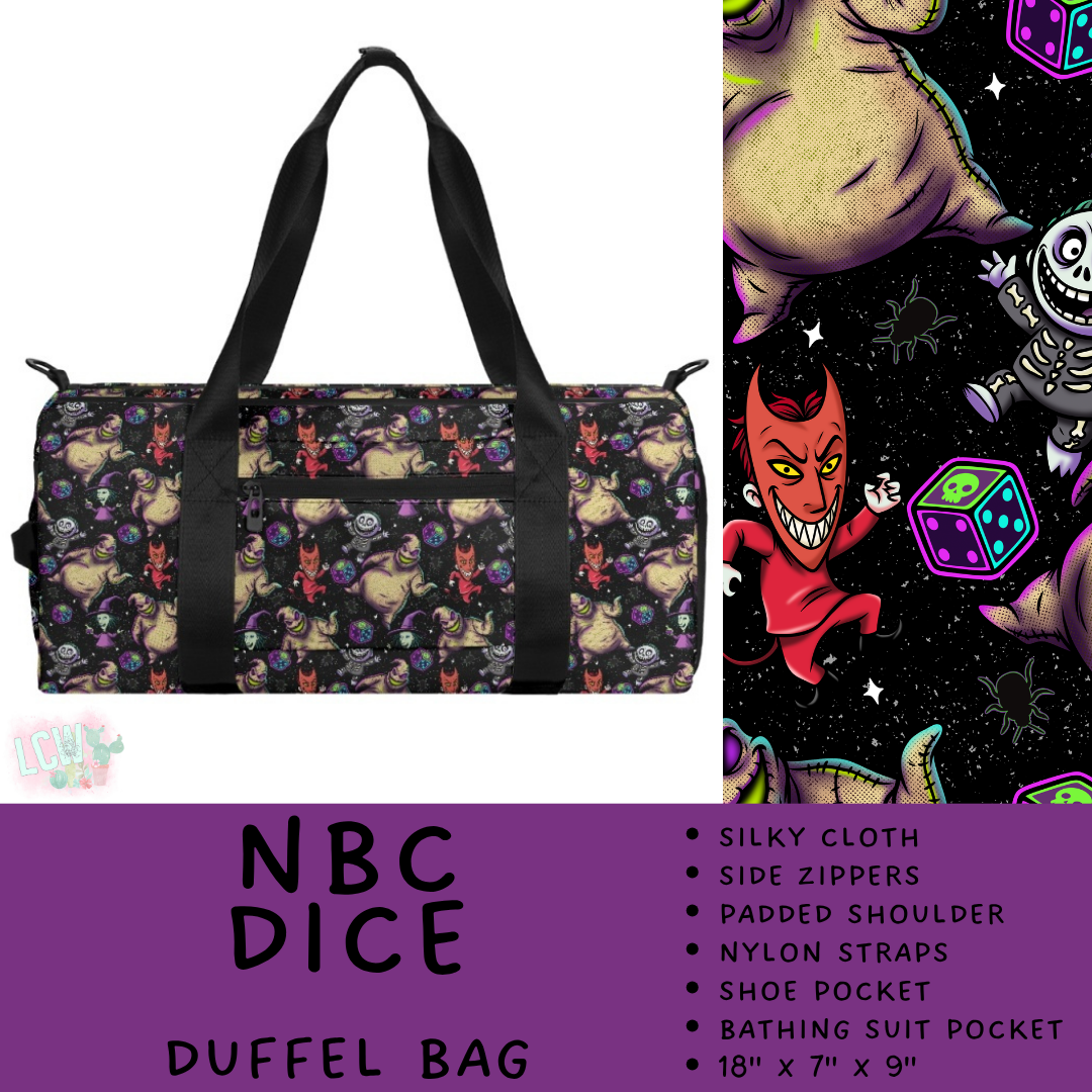 Batch #609 - Travel Collection 2 - Closes 11/6 - ETA early Jan - NBC Dice Duffel Bag