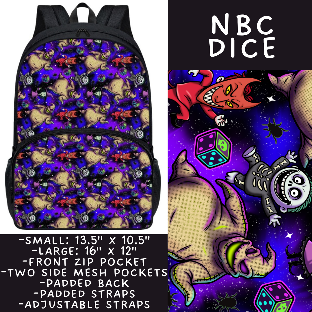 Batch #545 - Back to School 3 - Closes 6/19 - ETA early/mid August - NBC Dice Backpacks