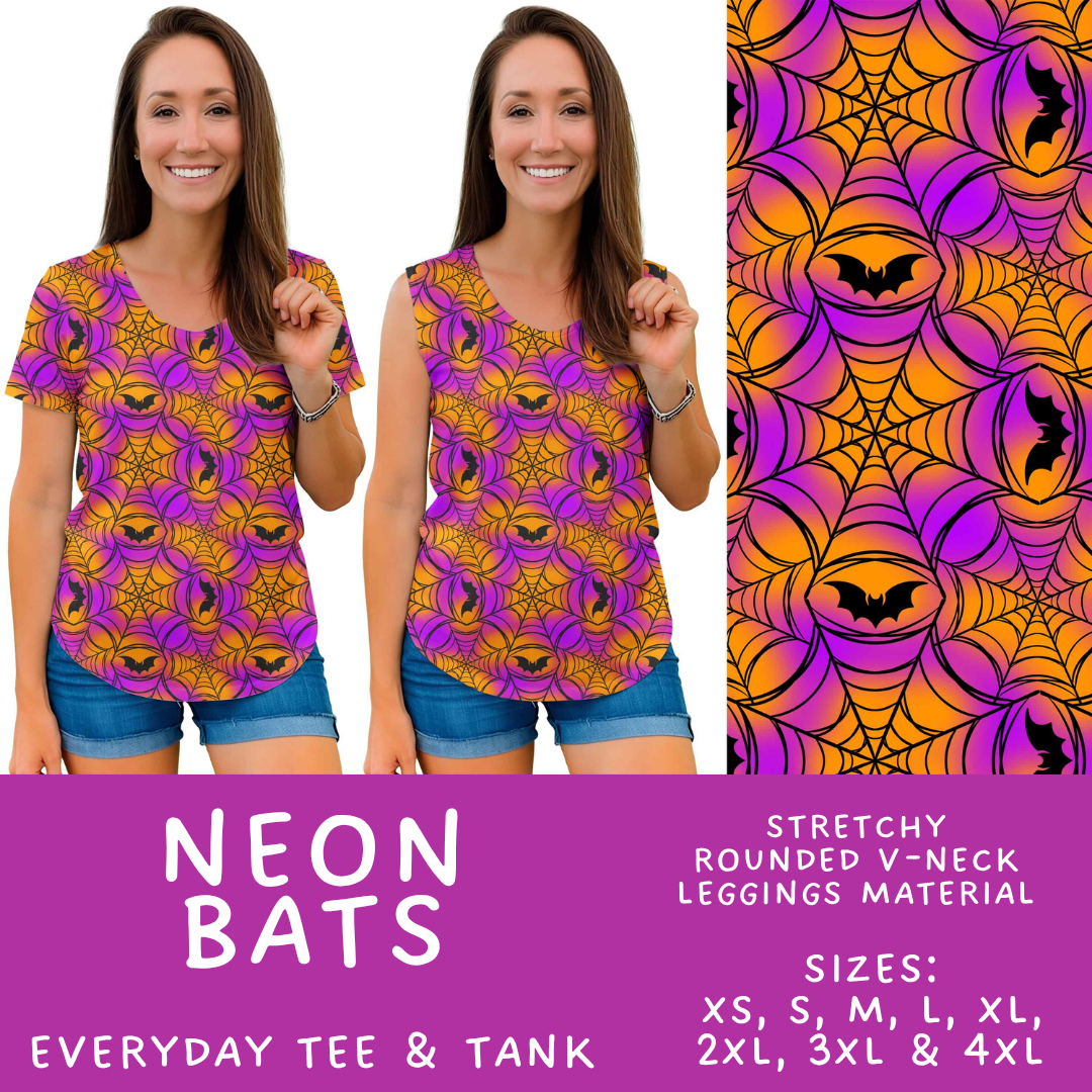 Batch #566 - Halloween 5 - Closes 8/7 - ETA early October - Neon Bats Everyday Tank & Tee