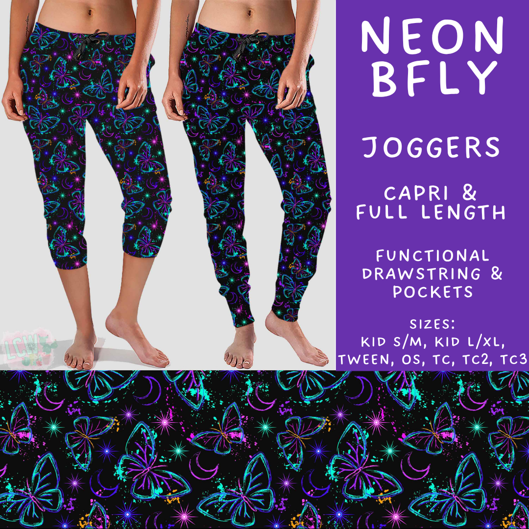 Batch #603 - September Request Run - Closes 10/26 - ETA mid/late Dec - Neon BFly Full and Capri Length Joggers