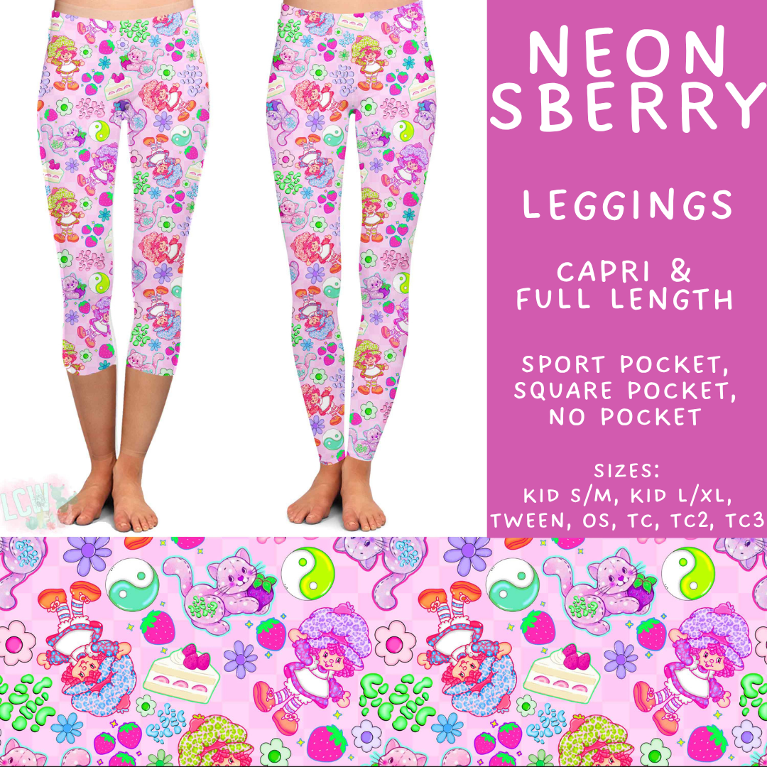 Batch #555 - Cool Characters 7 - Closes 7/13 - ETA mid Sept - Neon SBerry Full and Capri Length Leggings