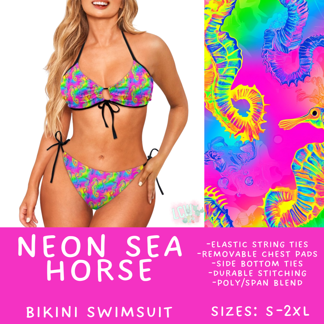 Batch #543 - Pool Party 2 - Closes 6/15 - ETA early/mid August - Neon Sea Horse Women's 2 Piece Bikini