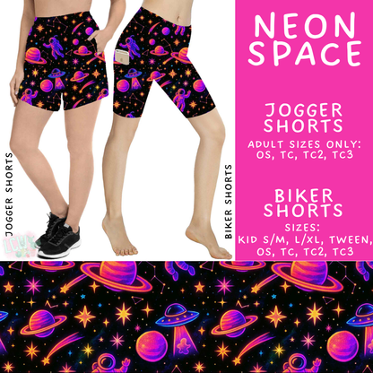 Batch #550 - Fun Run 24 - Closes 7/1 - ETA early Sept - Neon Space Biker & Jogger Shorts