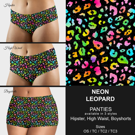 B306 - Preorder Neon Leopard Panties (Closes 8/07. ETA mid October)