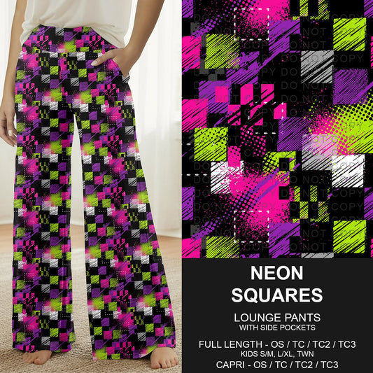 B298 - Preorder Neon Squares Lounge Pants (Closes 7/05. ETA: early Sept.)
