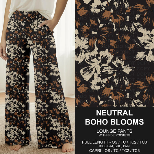 B291 - Preorder Neutral Boho Blooms Lounge Pants (Closes 5/17. ETA: late July)