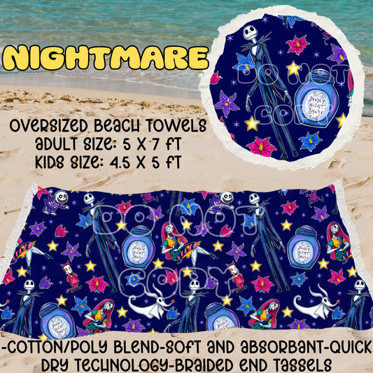 Nightmare-OVERSIZED BEACH TOWEL 6-PREORDER CLOSING 3/20
