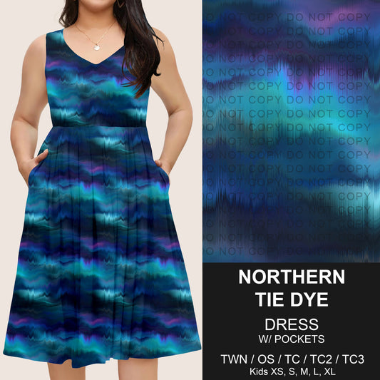 B275 - Preorder Northern Tie Dye Sleeveless Pocket Dress (Closes 2/25. ETA: early May)
