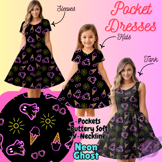 NEON GHOST-POCKET DRESS PREORDER-CLOSING 3/16
