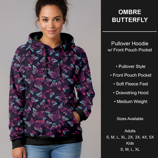 B266 - Preorder Ombre Butterfly Pullover Hoodie (Closes 12/17. ETA late Feb.)