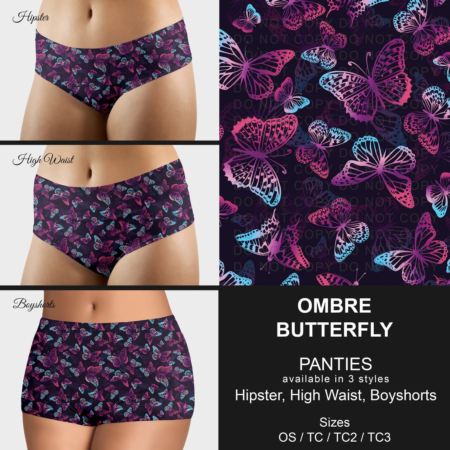 B306 - Preorder Ombre Butterfly Panties (Closes 8/07. ETA mid October)