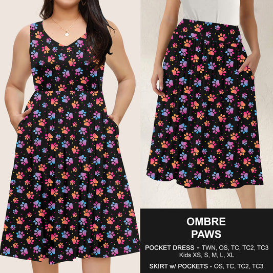 B285 - Preorder Ombre Paws Dress/Skirt with Pockets (Closes 4/15. ETA: mid June)