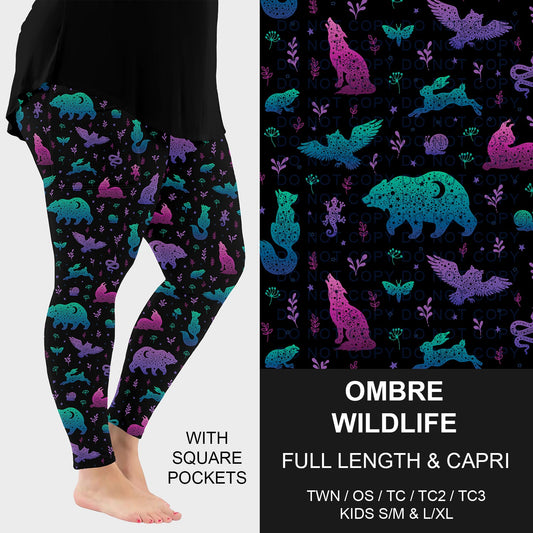 B291 - Preorder Ombre Wildlife Leggings w/ Pockets (Closes 5/17. ETA: late July)