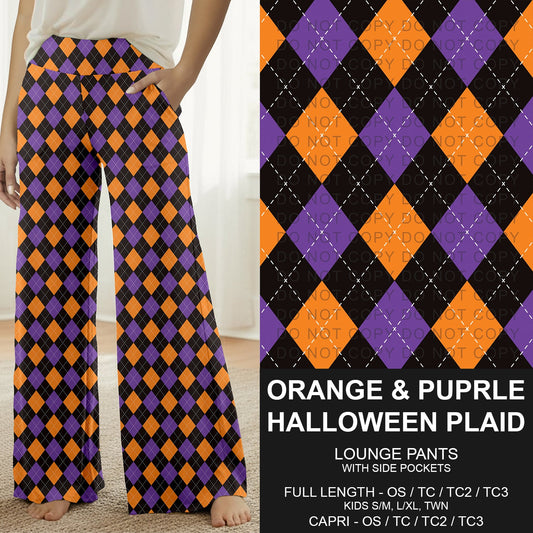 B307 - Preorder Orange and Purple Halloween Plaid Lounge Pants (Closes 8/02. ETA: early Oct.)