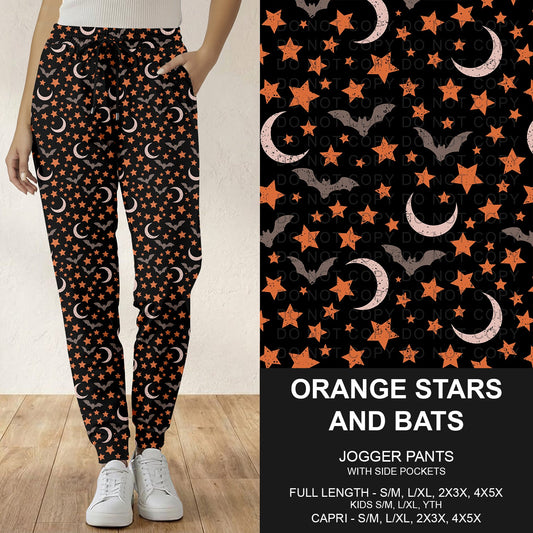 B305 - Preorder Orange Stars and Bats Joggers (Closes 8/02. ETA: early Oct.)