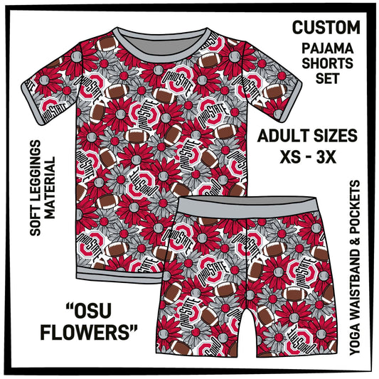 PS1S - Osu Flowers Pajamas Top & Shorts Set - Preorder Closing 7/1 ETA: Late Aug
