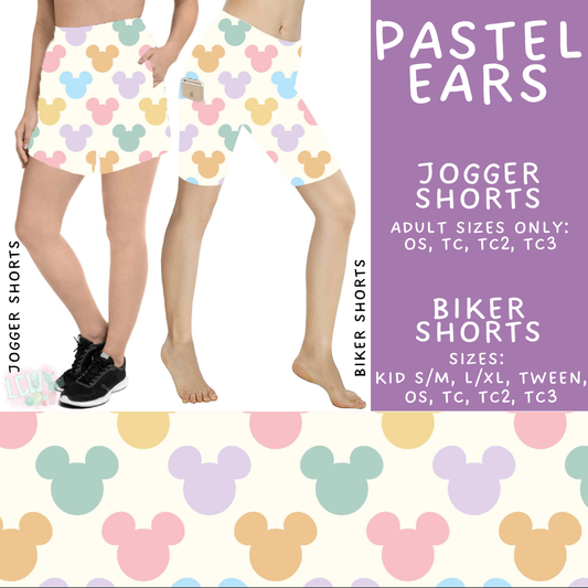 Batch #552 - Magical Faves 22 - Closes 7/6 - ETA early Sept - Pastel Ears Biker & Jogger Shorts