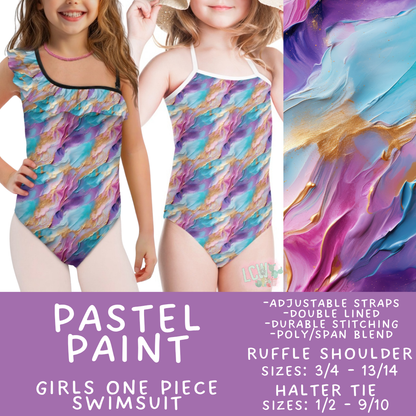 Batch #543 - Pool Party 2 - Closes 6/15 - ETA early/mid August - Pastel Paint Girl's Swimsuit