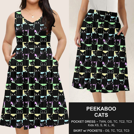 B285 - Preorder Peekaboo Cats Dress/Skirt with Pockets (Closes 4/15. ETA: mid June)