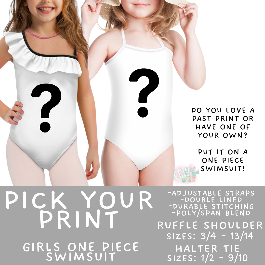 Batch #543 - Pool Party 2 - Closes 6/15 - ETA early/mid August - Pick Your Print Girl's Swimsuit