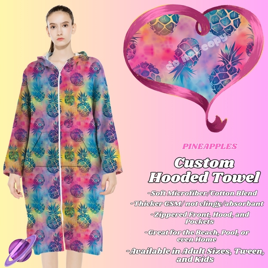 PINEAPPLES- HOODED TOWEL- PREORDER CLOSING 4/27